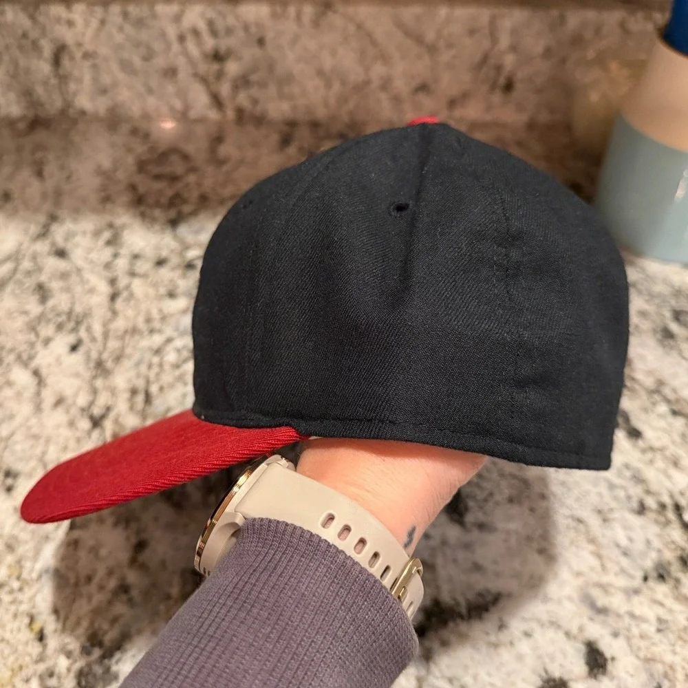 Vintage Roma Pro MLB Kids Fitted Hat Black Red Size 7 Made in USA Minnesota